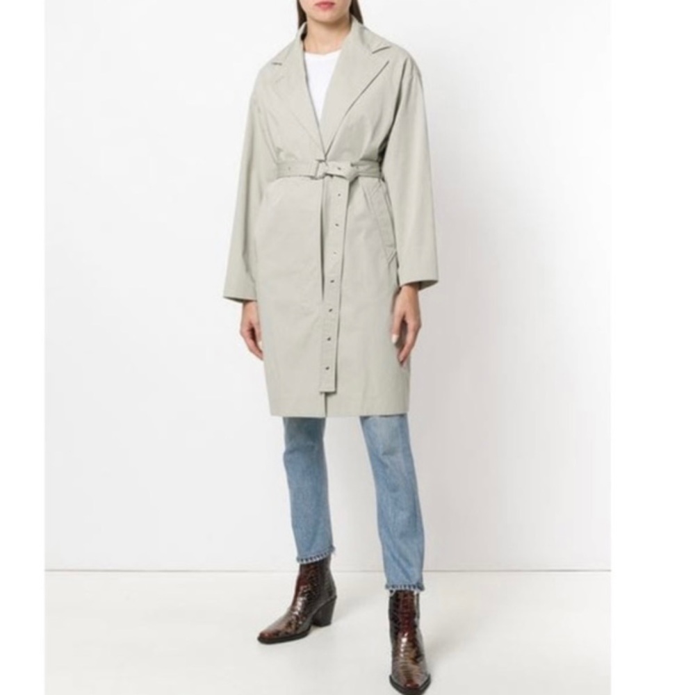 IRO Mamos Cotton-Gaberdine Crossgrain Long Midi Length Waist Tie Trench …